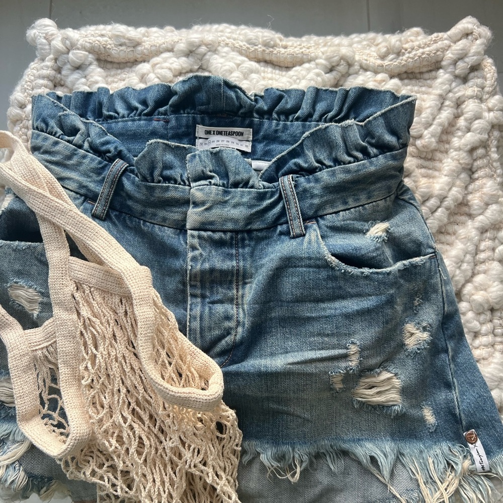 One Teaspoon Blue Denim Mini Skirt